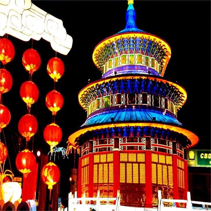 Great Palace Temple Lighted Lanterns For Chinese Large Outdoor Temple of Heaven Lanterns