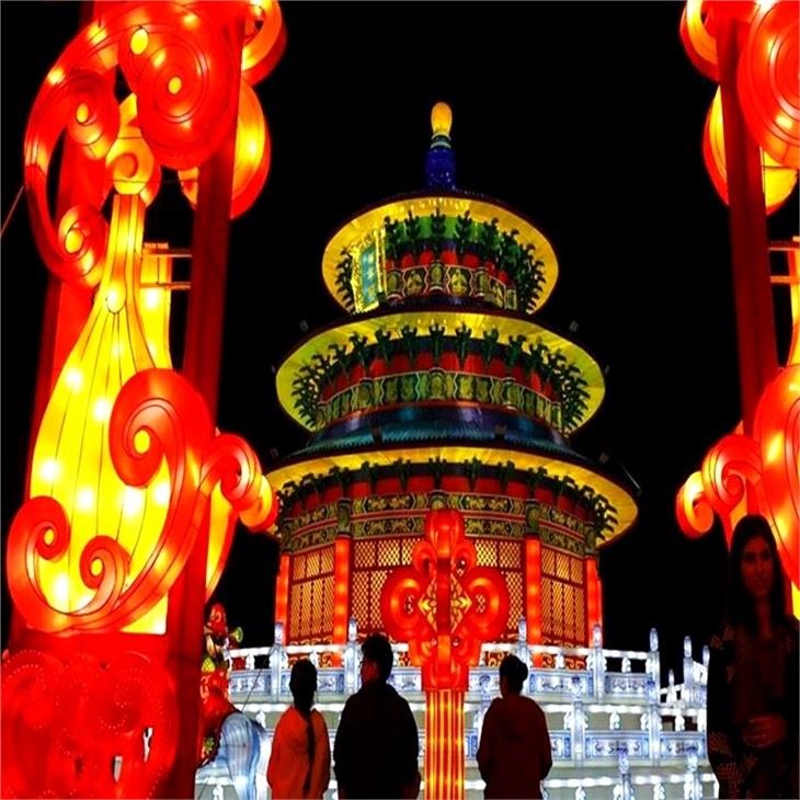 Great Palace Temple Lighted Lanterns For Chinese Large Outdoor Temple of Heaven Lanterns
